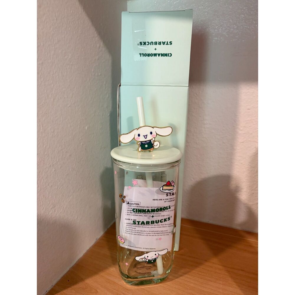 Starbucks x Sanrio Cinnamoroll Glass Cold Cup Tumbler 16oz NWT